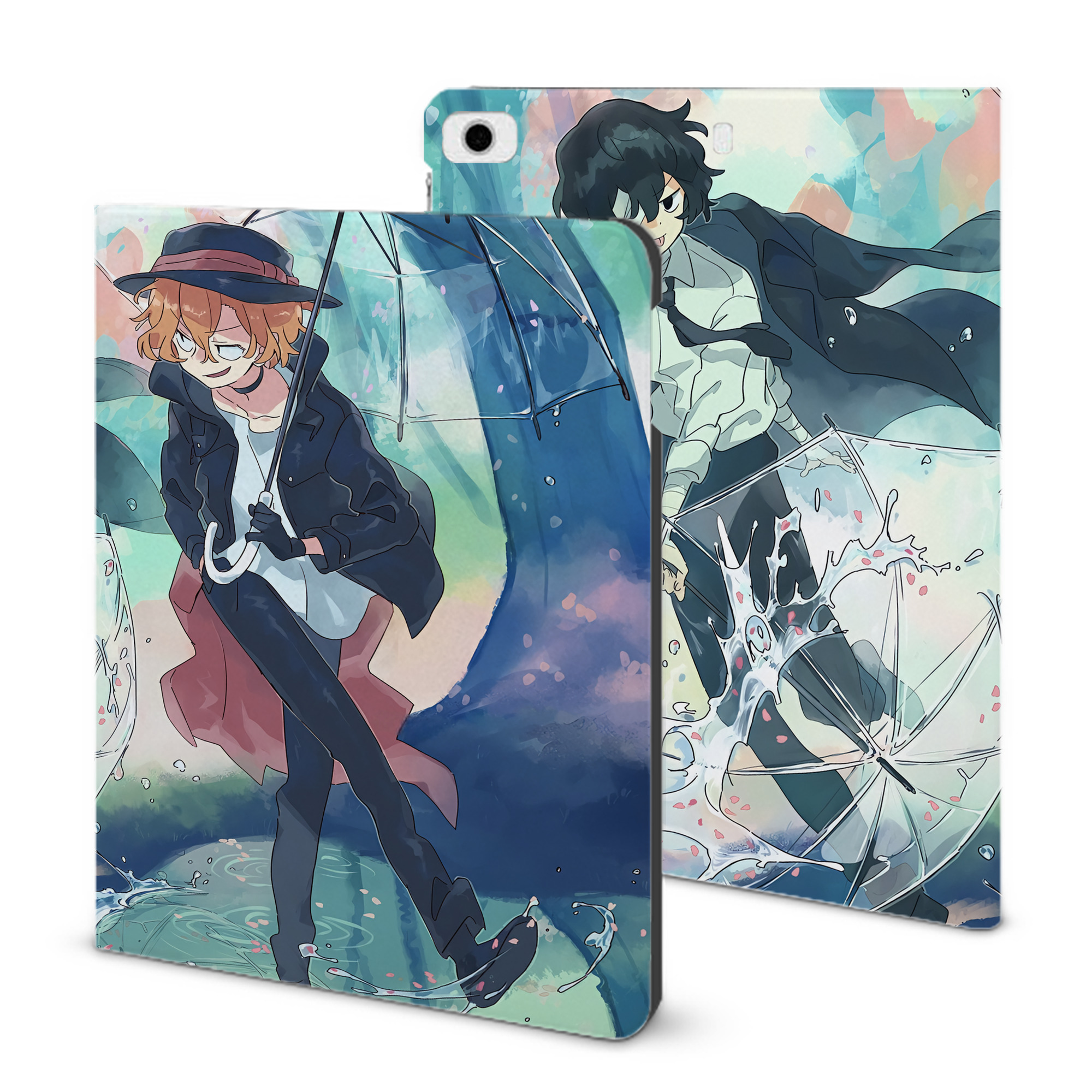 （画像用） 文豪ストレイドッグス Bungo Stray Dogs IPad ケース ブック型 PUレザー TPU 耐衝撃 軽量 薄型 ペン収納なし 全面保護 IPad 各モデル対応